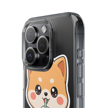 Kawaii Shiba Inu Phone Case for Bubble Tea Lovers