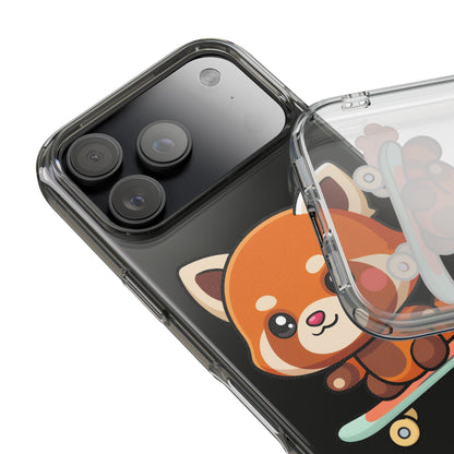 Red Panda Skateboard Phone Case, Cute Kawaii Style