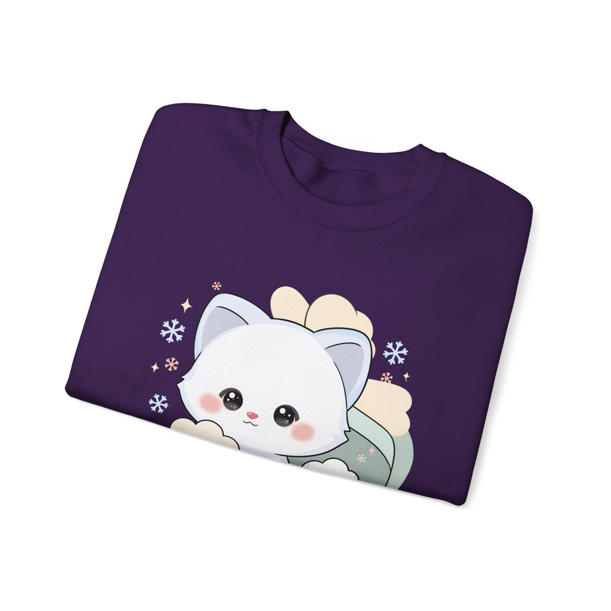 Kawaii Arctic Fox Sweatshirt, Cute Gift Box Fox Crewneck