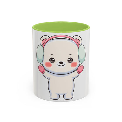 Kawaii Polar Bear Mug, Cute Winter Accent Coffee Mug