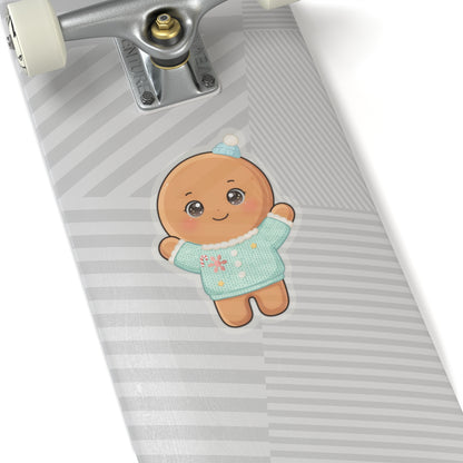Christmas Gingerbread Sticker, Kawaii Holiday Gift