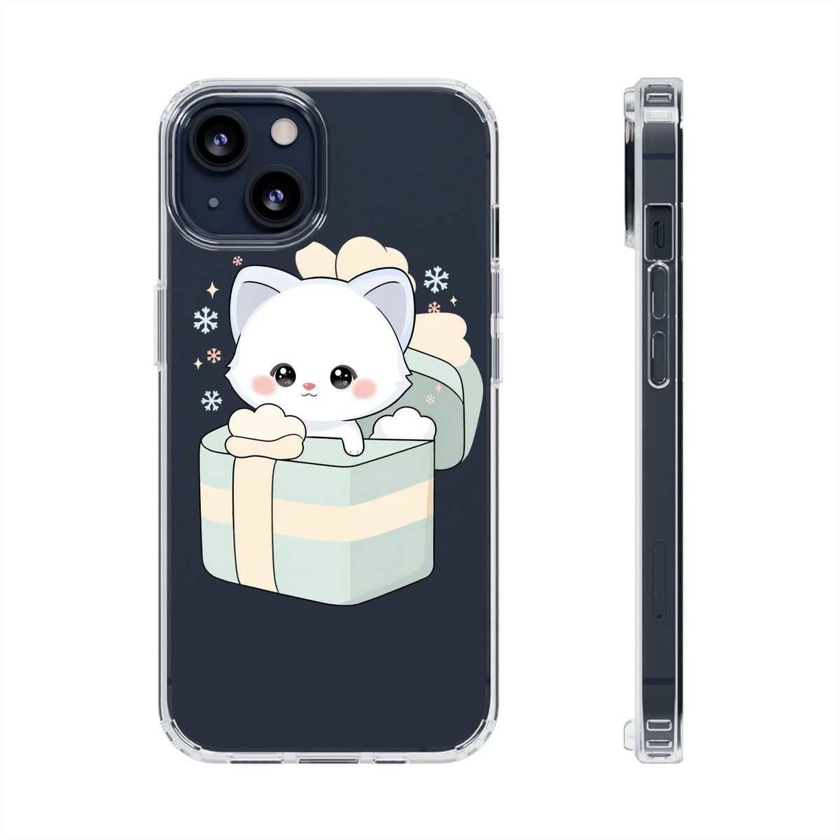 Kawaii Arctic Fox Clear Impact-Resistant Phone Case