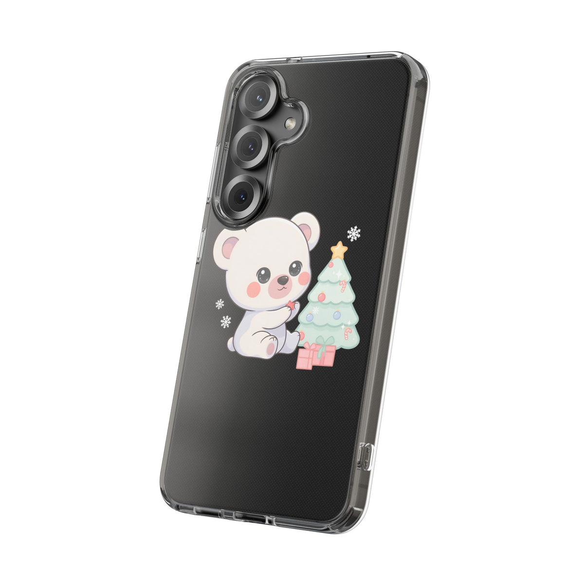 Christmas Polar Bear Phone Case, Kawaii Holiday Accessory