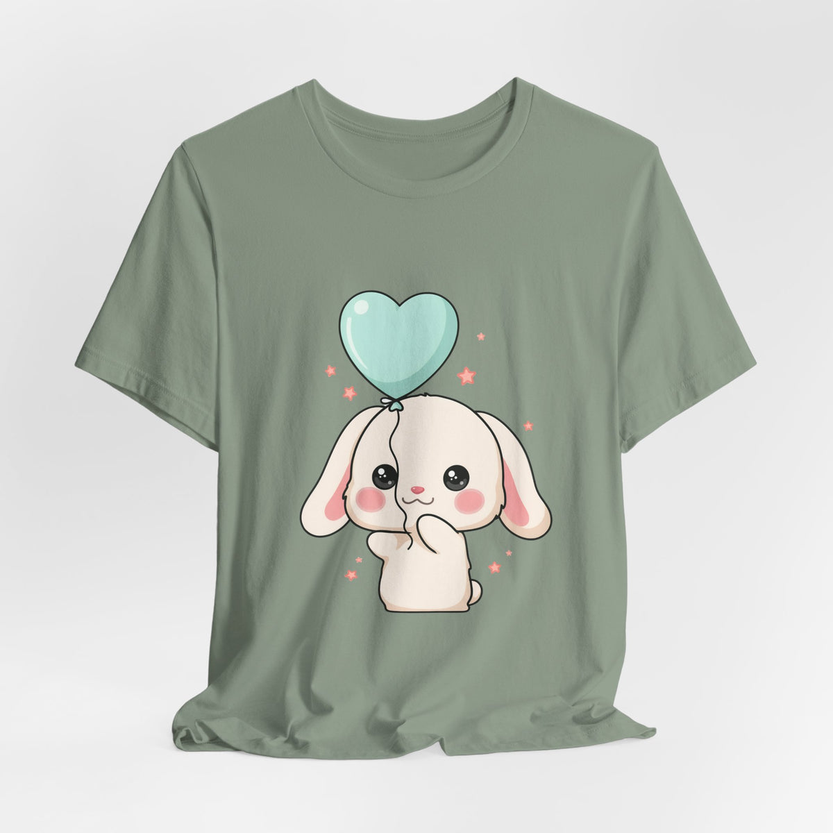 Kawaii Bunny T-Shirt with Balloon – Cute Chibi Rabbit Tee