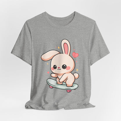 Kawaii Bunny Skateboard T-Shirt for Cute Style Fans