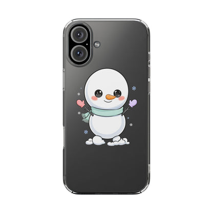 Kawaii Snowman Clear Impact-Resistant Case
