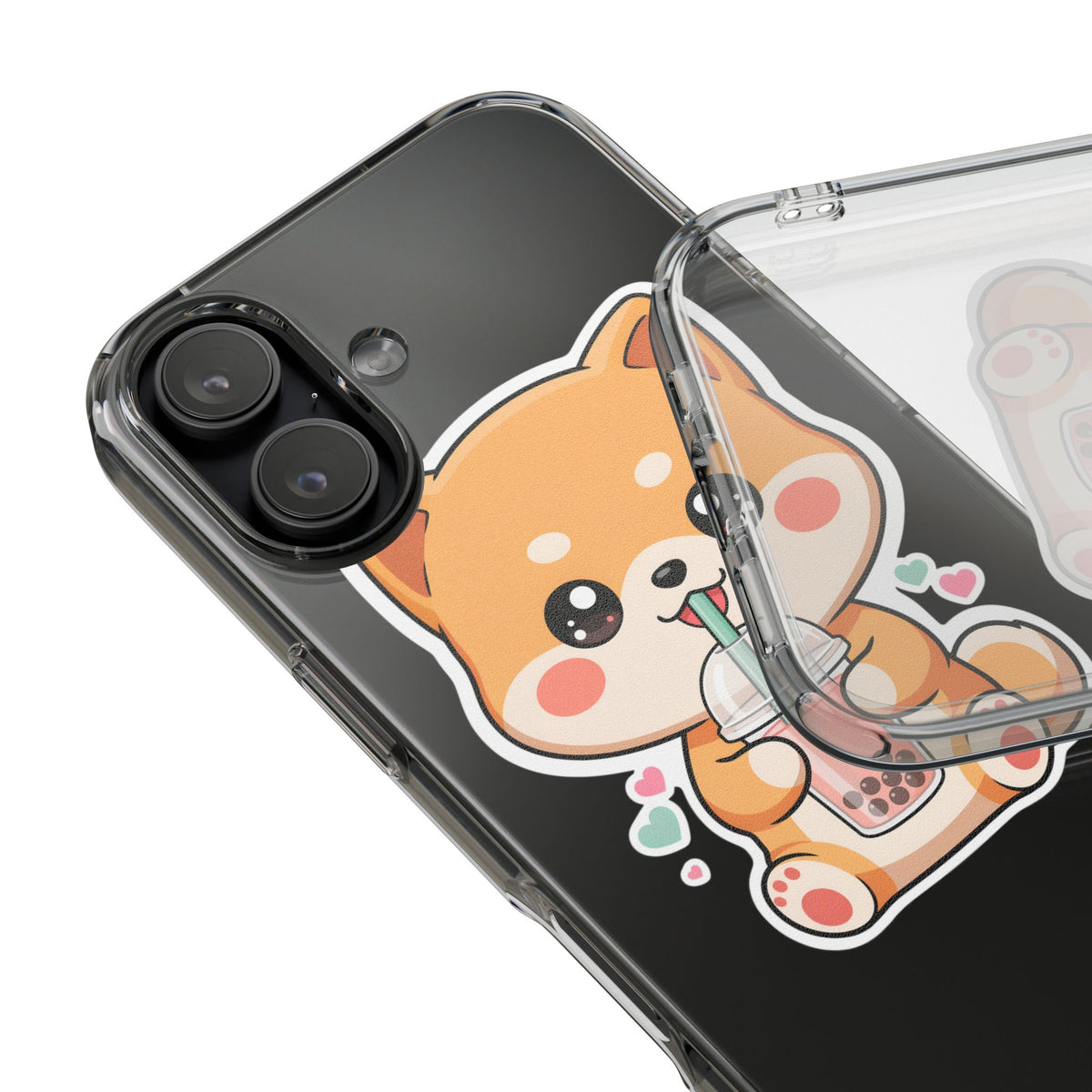 Kawaii Shiba Inu Phone Case for Bubble Tea Lovers