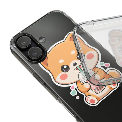 Kawaii Shiba Inu Phone Case for Bubble Tea Lovers