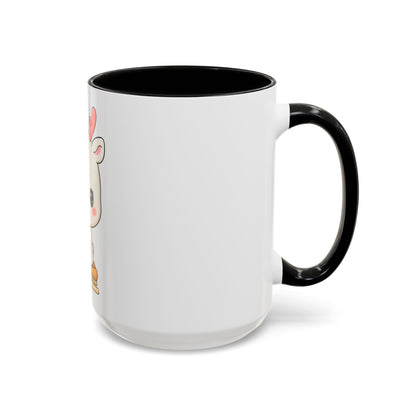 Christmas Reindeer Accent Coffee Mug, Cute Kawaii Sledding Gift