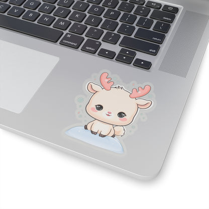 Kawaii Reindeer Sticker for a Cozy Winter Desk