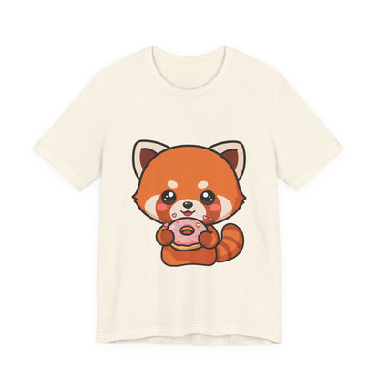 Red Panda Donut T-Shirt, Cute Kawaii Animal Tee
