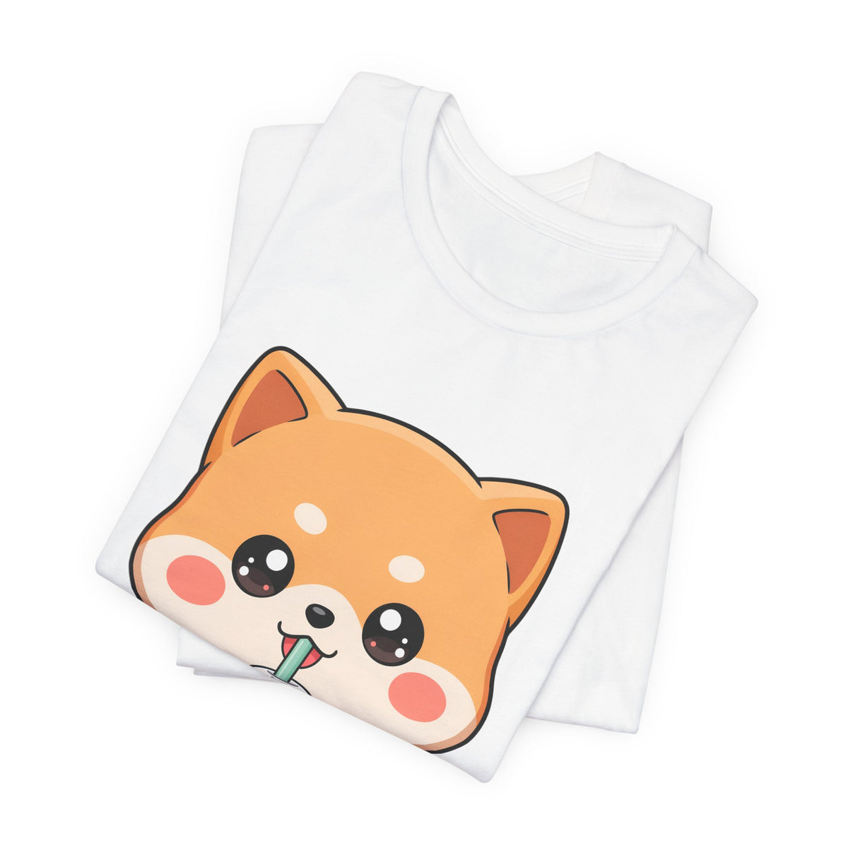 Kawaii Shiba Bubble Tea T-Shirt for Boba Lovers