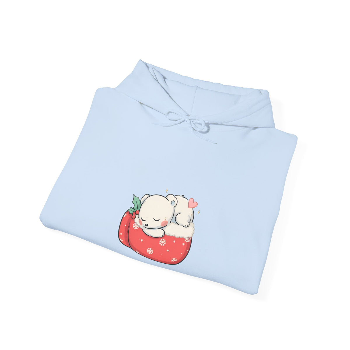 Christmas Polar Bear Hoodie, Kawaii Holiday Sweatshirt