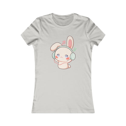 Kawaii Bunny Music Shirt for Women, Cute Headphone Rabbit Tee