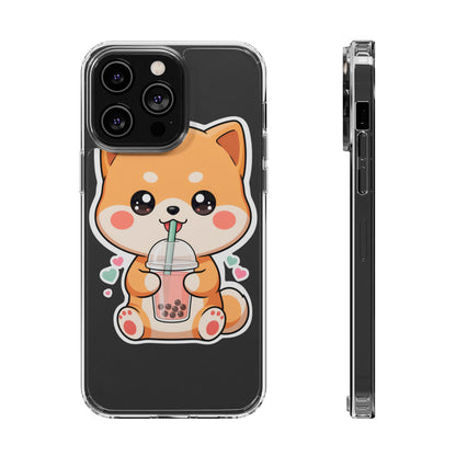 Kawaii Shiba Inu Phone Case for Bubble Tea Lovers