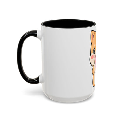 Shiba Inu Donut Mug, Kawaii Accent Coffee Mug