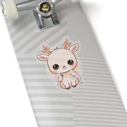 Kawaii Reindeer Sticker for Cute Holiday Decor