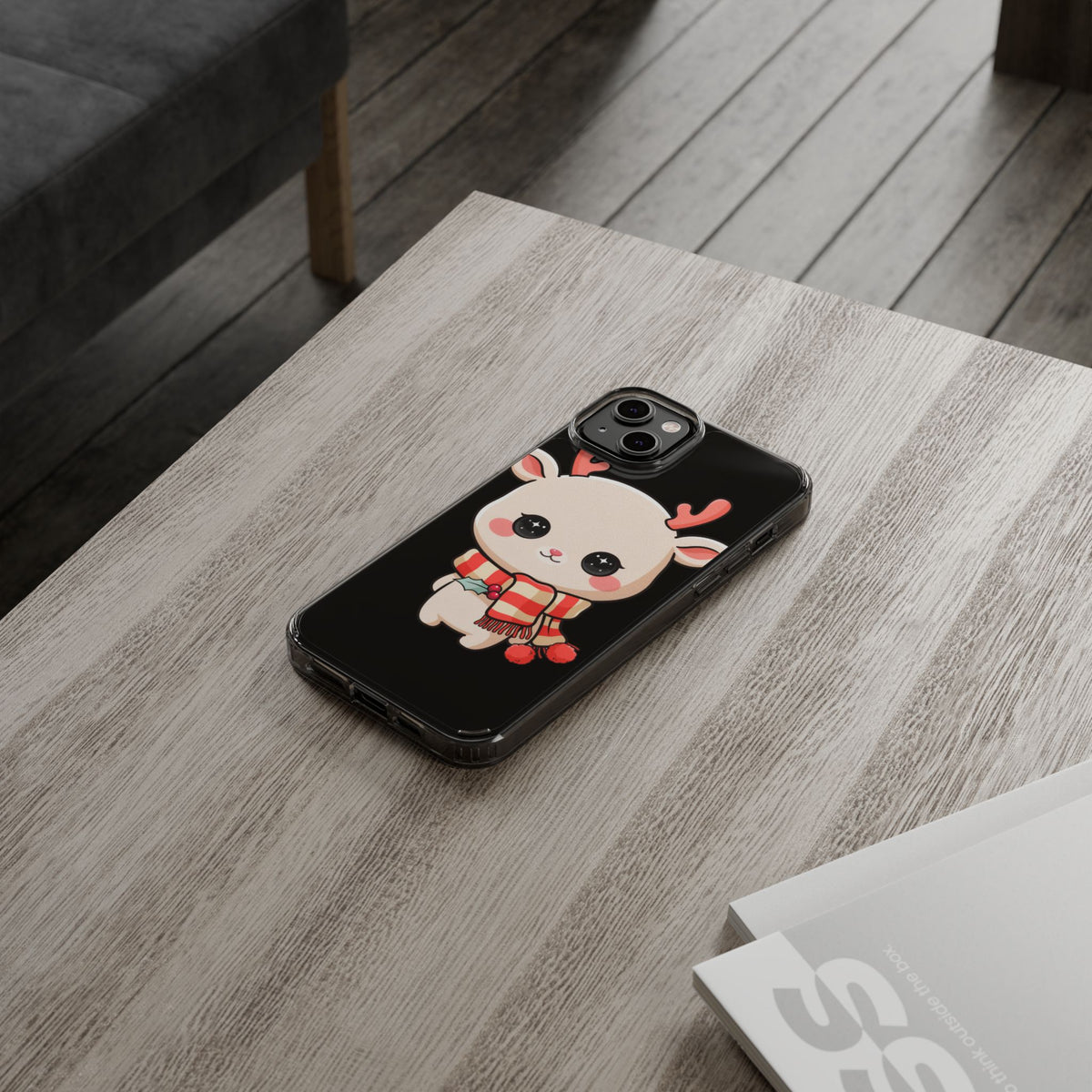 Christmas Reindeer Phone Case, Cute Kawaii Holiday Gift