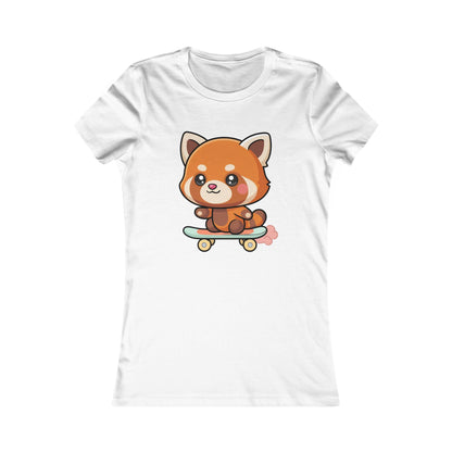 Kawaii Red Panda Skateboard Tee for Women