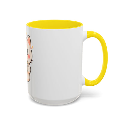 Kawaii Cat Coffee Mug, Cute Latte Accent Mug