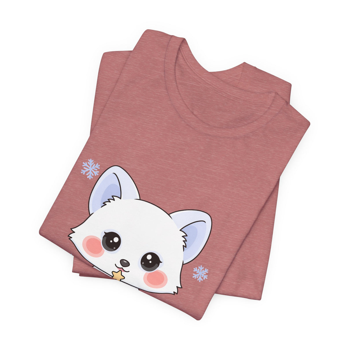 Kawaii Christmas Fox T-Shirt for Cozy Holiday Decorating