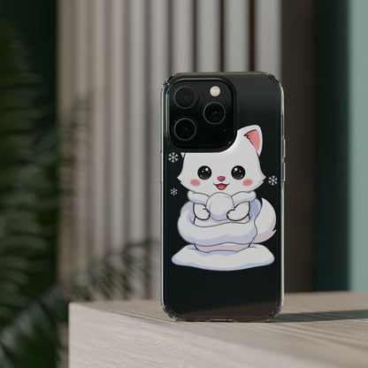 Kawaii Arctic Fox Phone Case, Cute Snow Day Gift