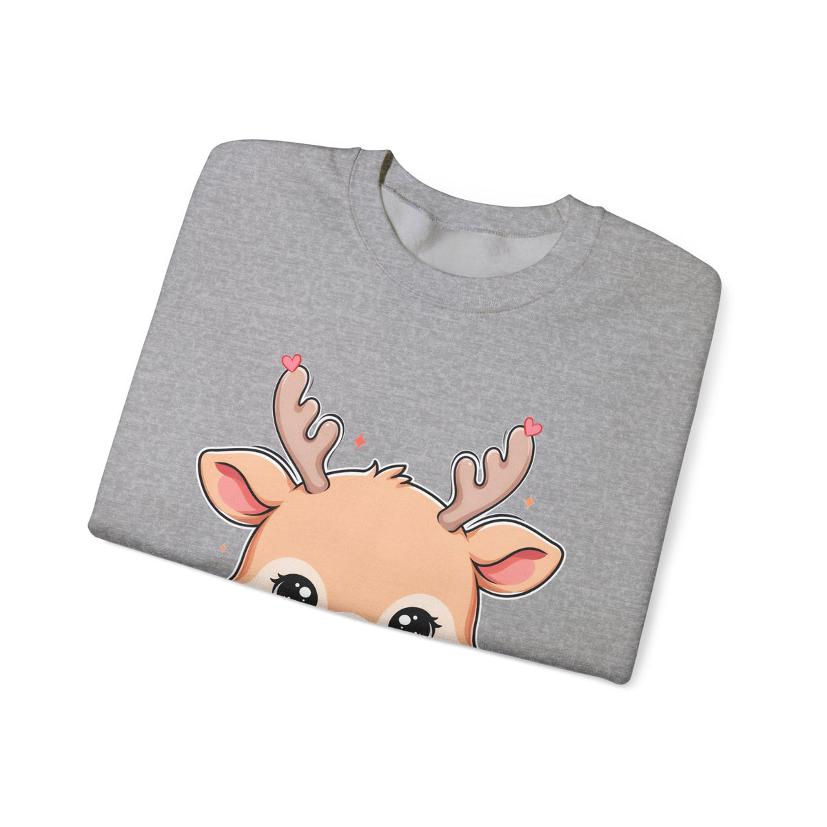 Kawaii Reindeer Christmas Sweatshirt, Cute Gift Crewneck