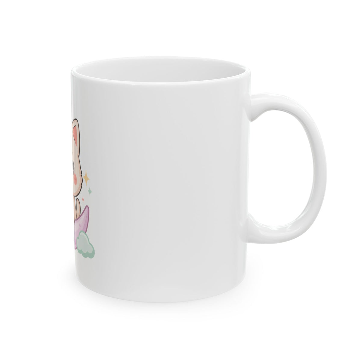 Kawaii Cat Mug, Cute Moon Cat Gift for Cat Lovers