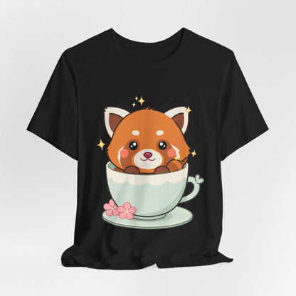 Kawaii Red Panda T-Shirt, Cute Tea Lover Gift