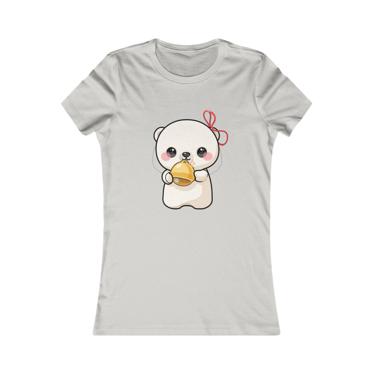 Kawaii Polar Bear Christmas Tee for Women