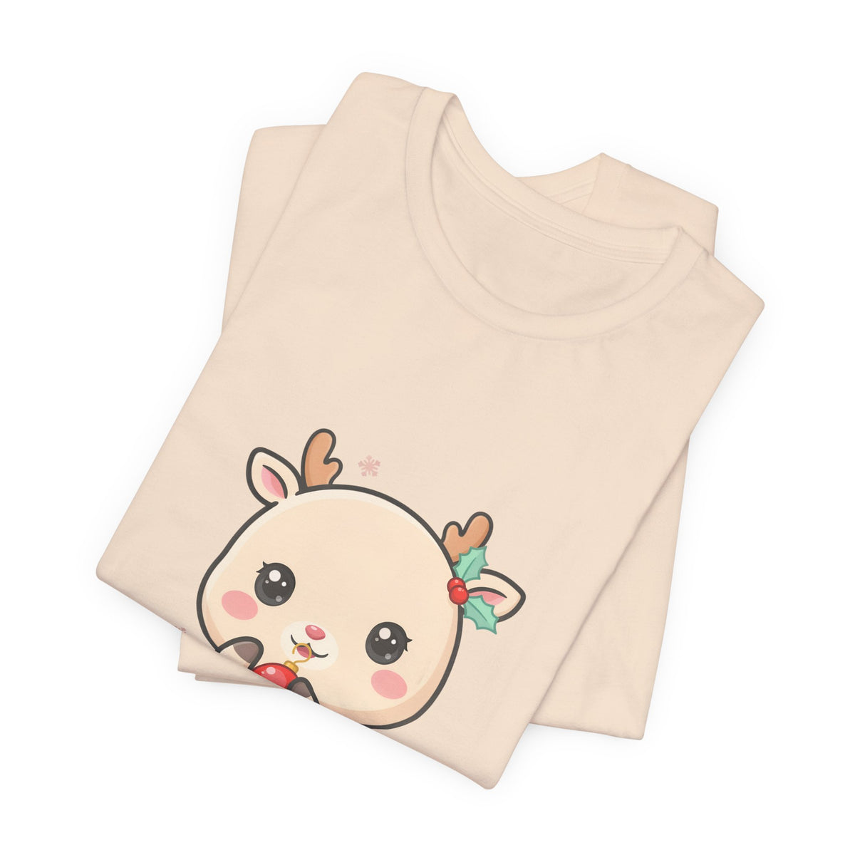 Kawaii Reindeer Christmas T-Shirt for Cute Holiday Style