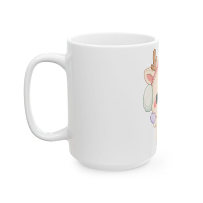 Kawaii Reindeer Mug for Cozy Winter Coffee Moments