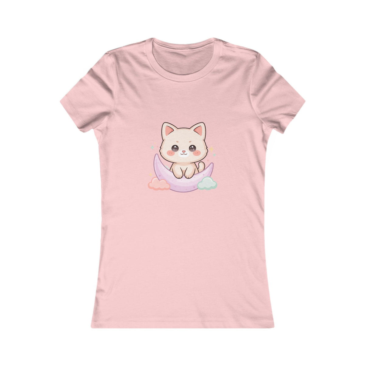 Kawaii Cat Moon T-Shirt for Dreamy Everyday Outings
