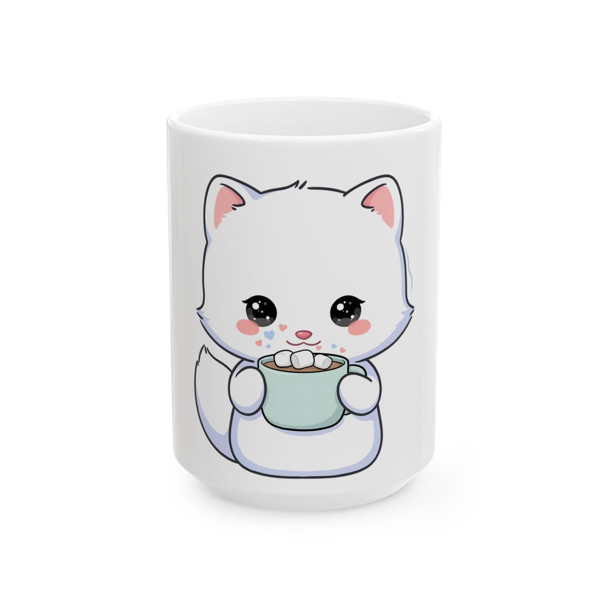 Kawaii Arctic Fox Mug for Cozy Hot Cocoa Moments