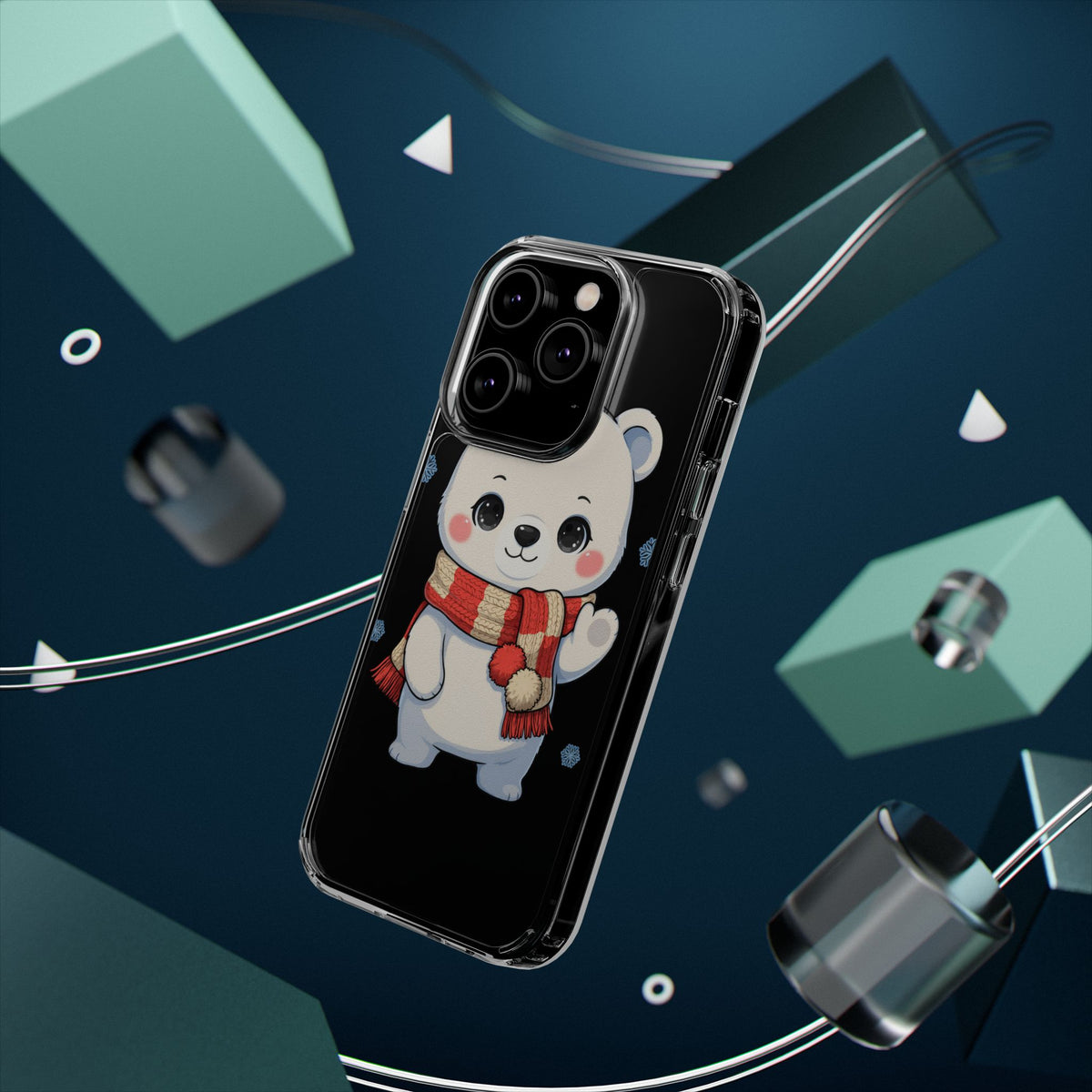Kawaii Polar Bear Phone Case – Cozy Christmas Cub