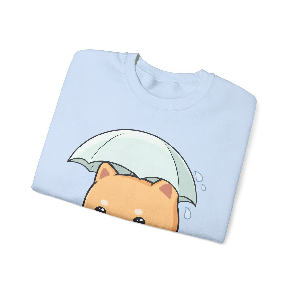 Kawaii Shiba Inu Sweatshirt, Cute Rainy Day Crewneck