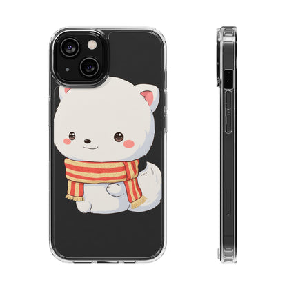 Kawaii Arctic Fox Phone Case, Cozy Christmas Scarf