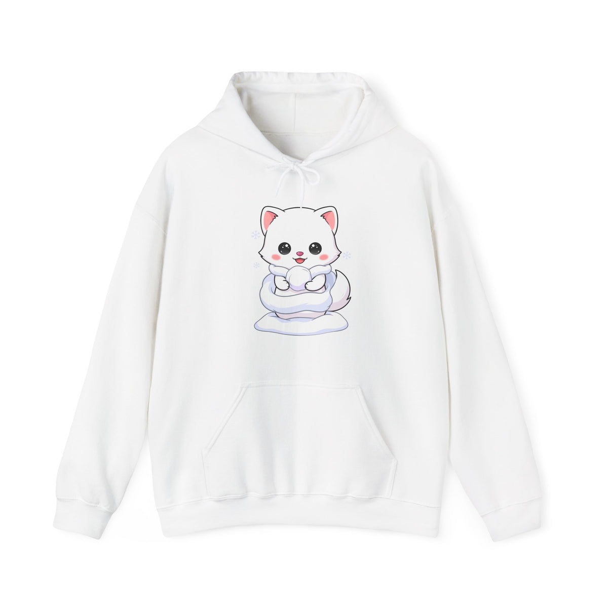 Kawaii Arctic Fox Hoodie, Cute Winter Animal Sweatshirt