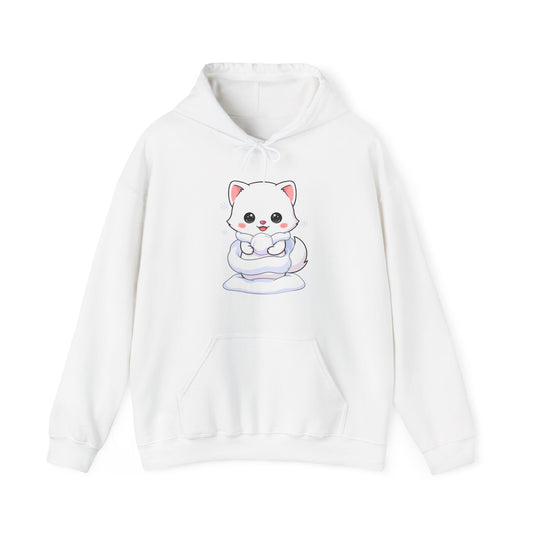 Kawaii Arctic Fox Hoodie, Cute Winter Animal Sweatshirt
