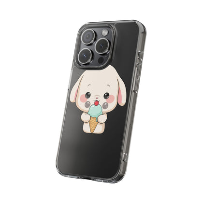 Kawaii Bunny Phone Case, Ice Cream Cutie Clear Case