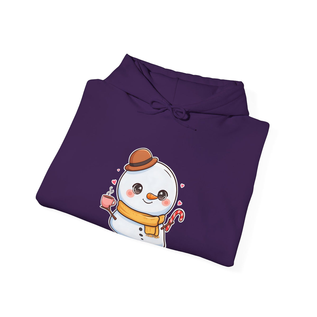 Kawaii Snowman Hoodie, Cozy Winter Unisex Sweatshirt