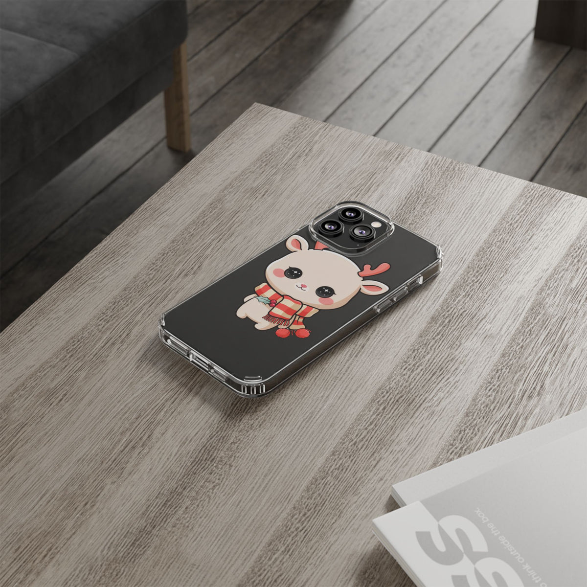 Christmas Reindeer Phone Case, Cute Kawaii Holiday Gift