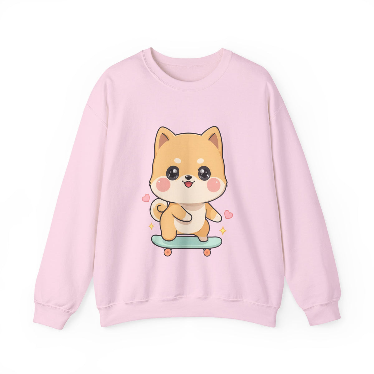 Kawaii Shiba Inu Skateboard Sweatshirt, Cute Dog Lover Gift