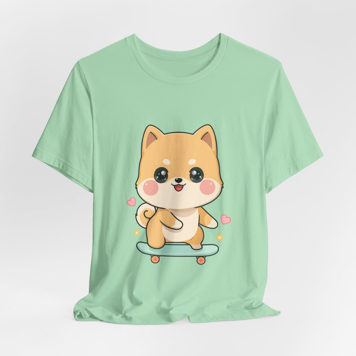 Kawaii Shiba Inu Skateboarder Tee for Dog Lovers
