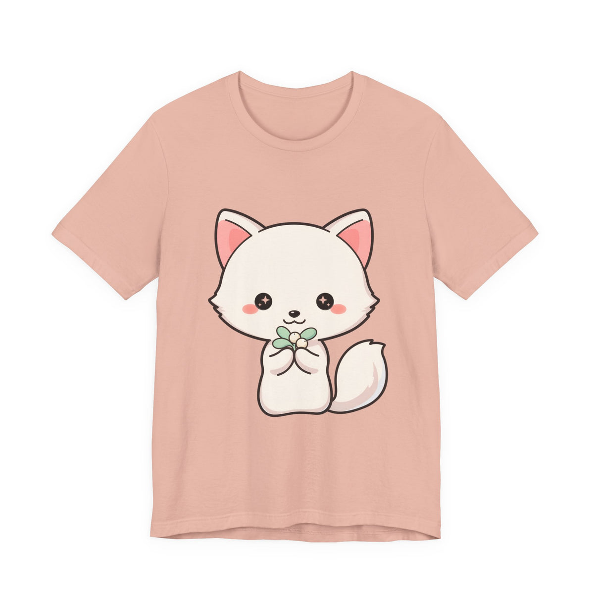 Christmas Fox T-Shirt, Cute Mistletoe Kawaii Tee