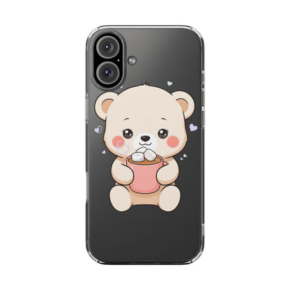 Kawaii Polar Bear Phone Case with Hot Cocoa