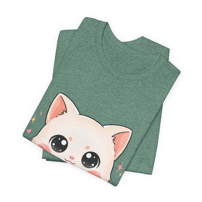 Kawaii Cat Artist T-Shirt for Creative Cat Lovers