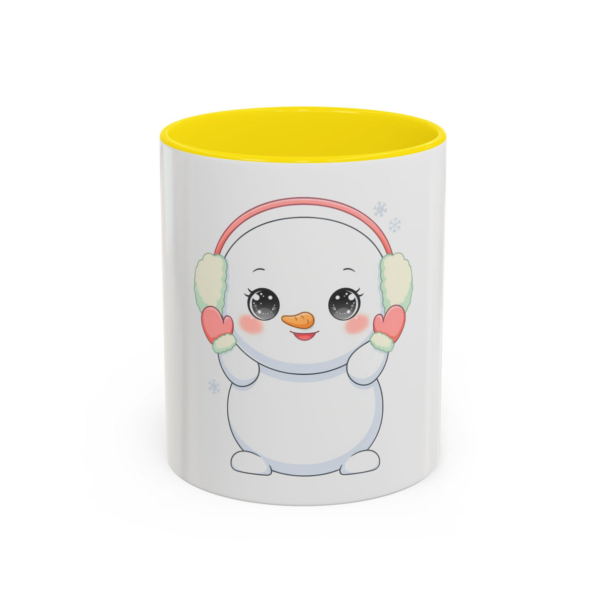 Kawaii Snowman Accent Coffee Mug for Cozy Winter Sips