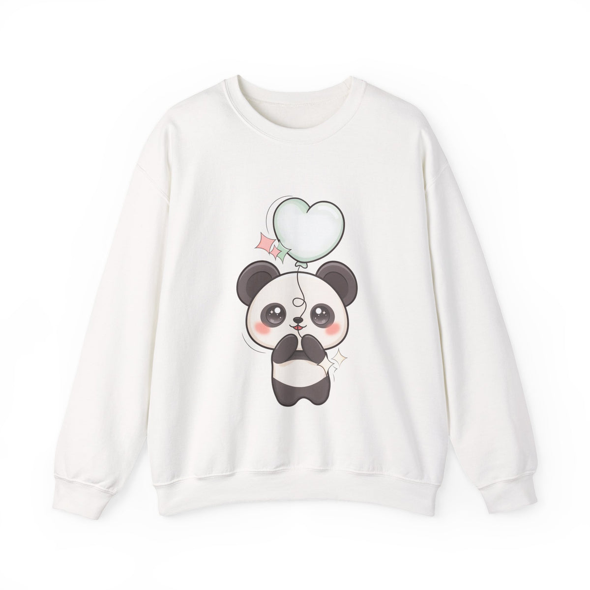 Kawaii Panda Sweatshirt with Heart Balloon