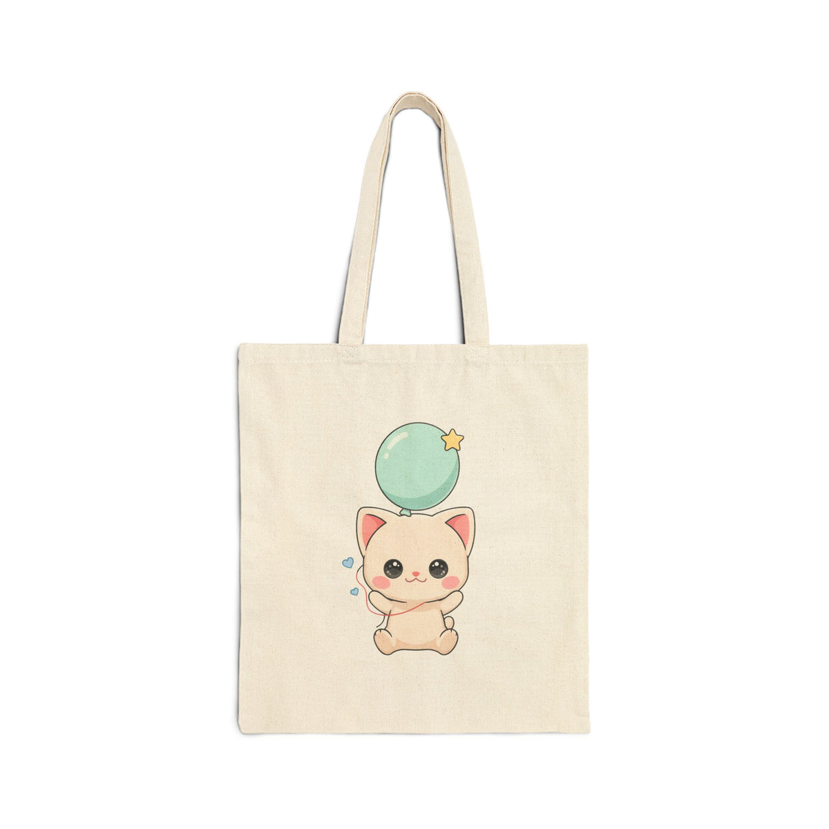 Kawaii Cat Tote Bag with Balloon | Cute Cat Gift